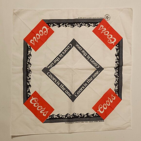 Fun COORS Beer Bandana Scarf Necktie Handkerchief "Coors is the one." - Picture 2 of 3